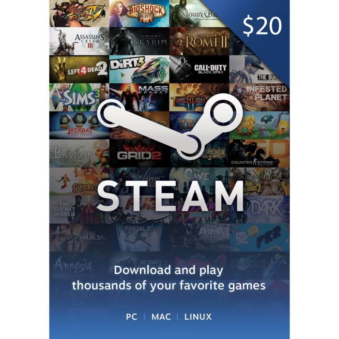 Steam Gift Card $20 (US) - Instant Delivery Email 